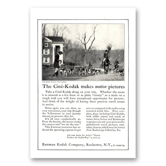 1924 Kodak Movie Camera Makes Motion Pictures Vintage Magazine Print Ad