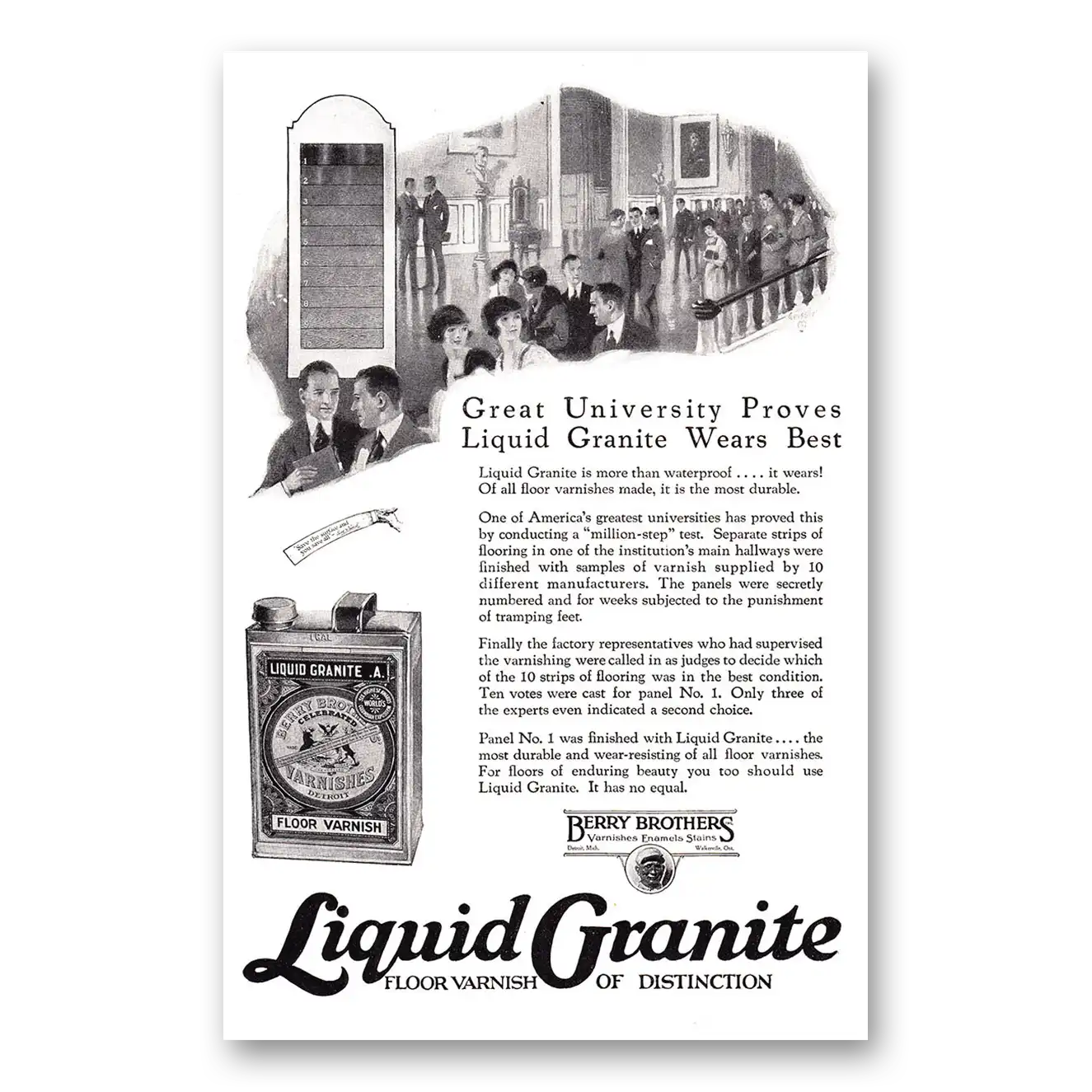 1924 Liquid Granite Great University Proves Vintage Magazine Print Ad