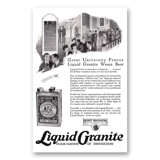 1924 Liquid Granite Great University Proves Vintage Magazine Print Ad