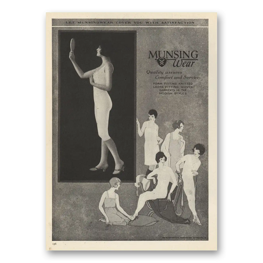 1924 Munsingwear Undergarments Quality Assures Comfort Vintage Magazine Print Ad