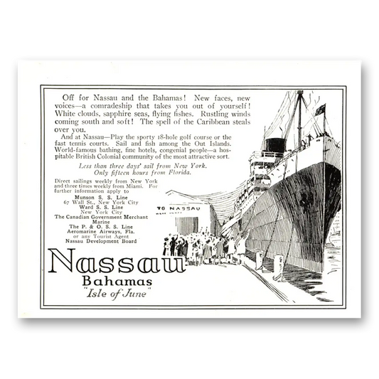 1924 Nassau Bahamas New Faces New Voices Vintage Magazine Print Ad