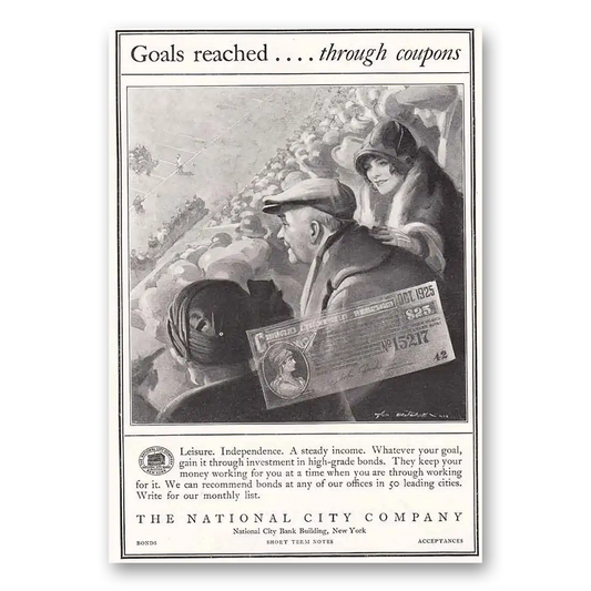 1924 National City Company Goals Reached Through Coupons Vintage Magazine Print Ad