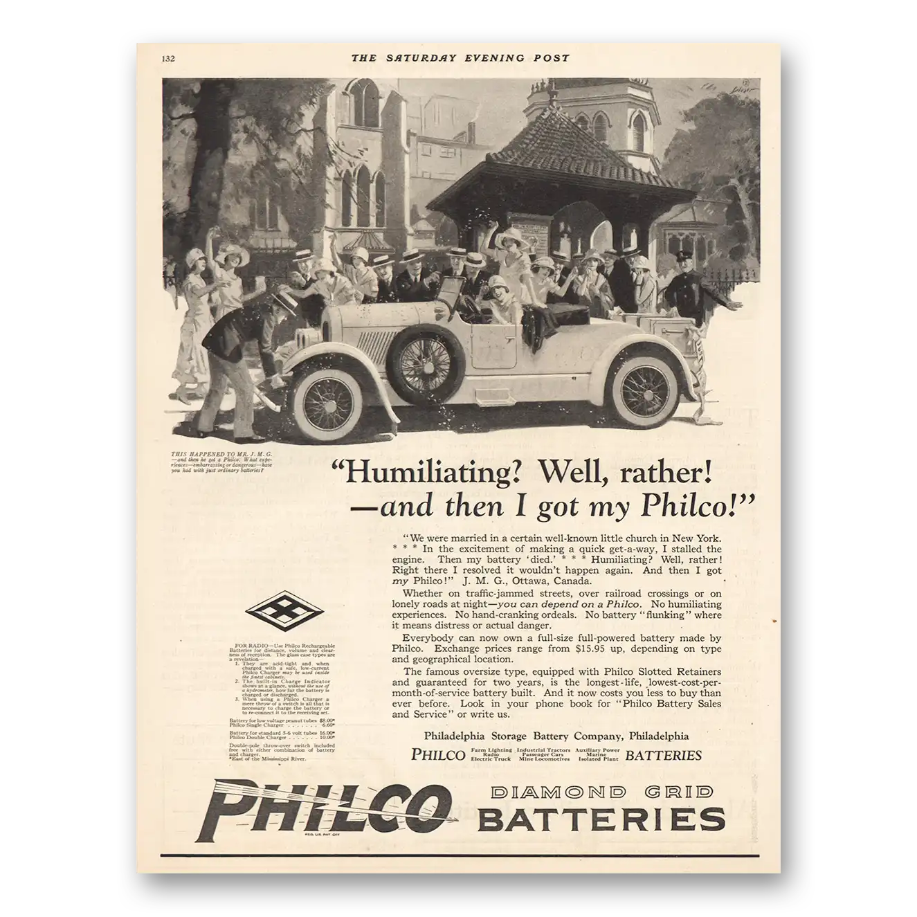 1924 Philco Batteries Humiliating Well Rather Vintage Magazine Print Ad