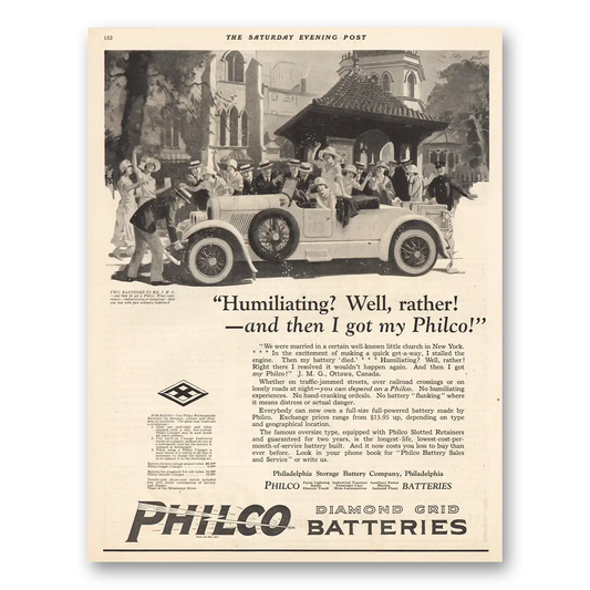 1924 Philco Batteries Humiliating Well Rather Vintage Magazine Print Ad