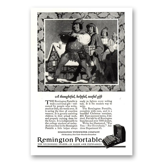 1924 Remington Typewriter Thoughtful Helpful Vintage Magazine Print Ad