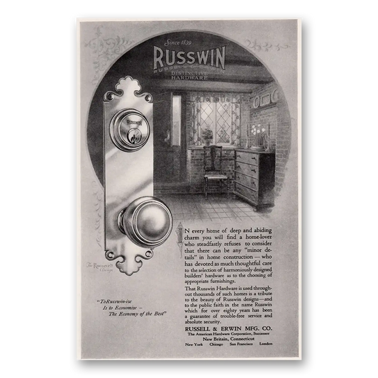 1924 Russwin Hardware Every Home of Deep and Abiding Charm Vintage Magazine Print Ad