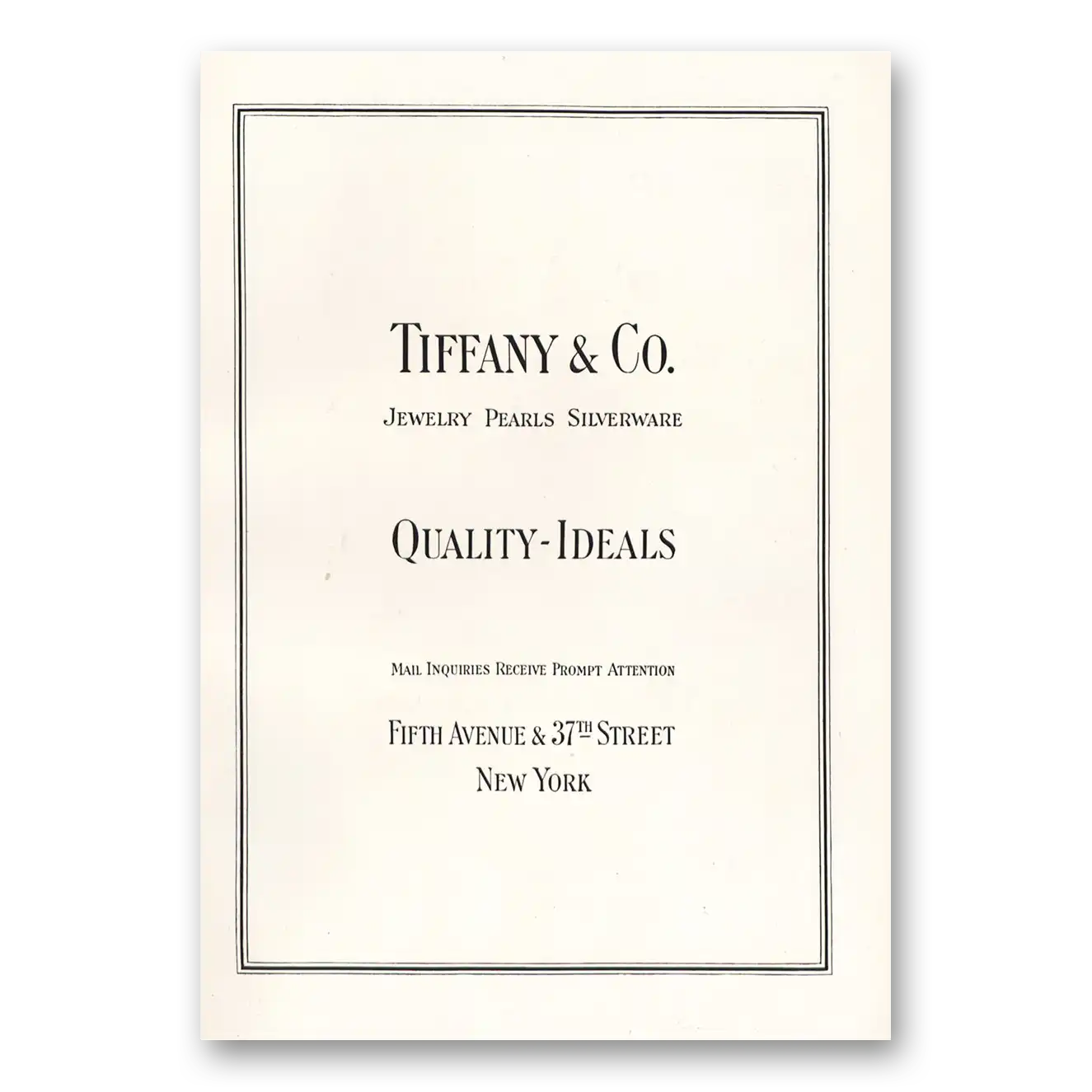 1924 Tiffany & Co Jewelry Pearls Silverware Quality Vintage Magazine Print Ad