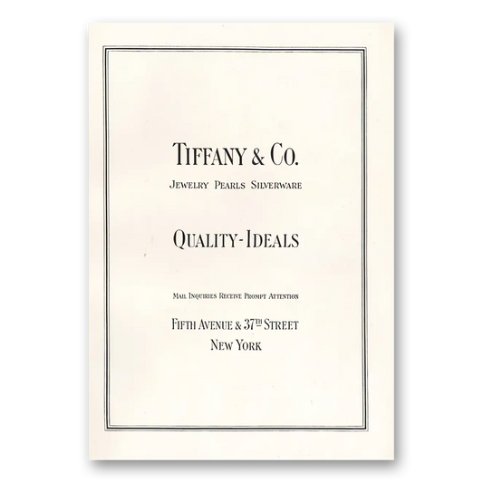 1924 Tiffany & Co Jewelry Pearls Silverware Quality Vintage Magazine Print Ad