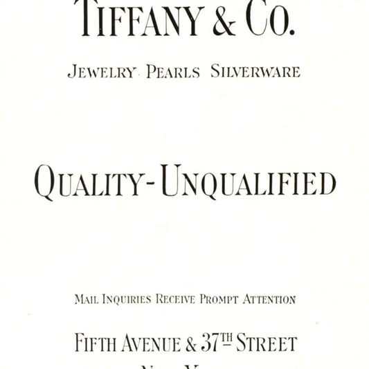 1924 Tiffany & Co Quality Unqualified Vintage Magazine Print Ad