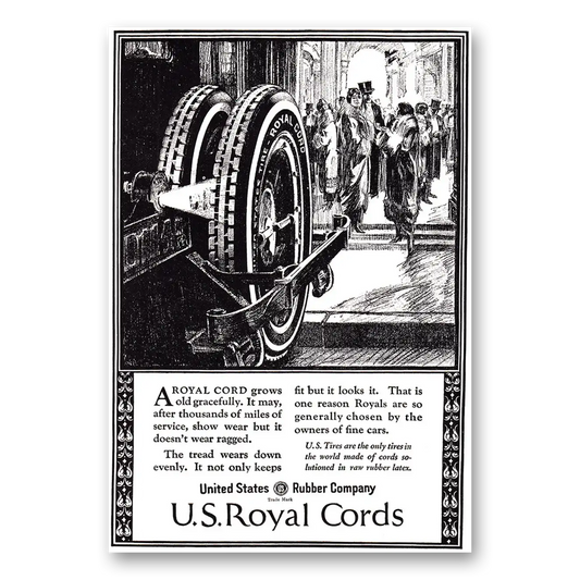 1924 US Royal Tires Grows Old Gracefully Vintage Magazine Print Ad