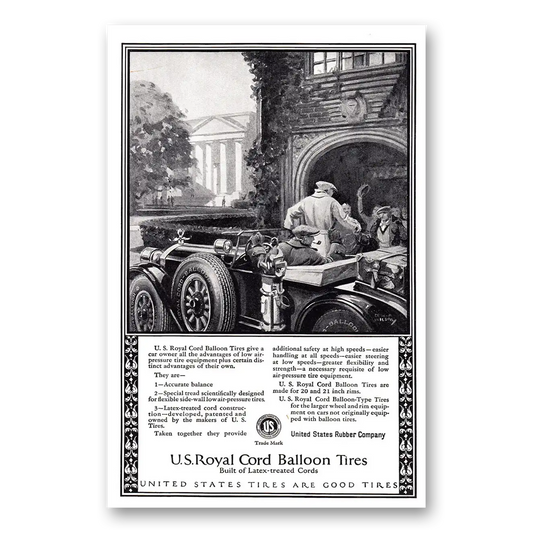 1924 US Royal Tires Give a Car Owners All the Advantages Vintage Magazine Print Ad