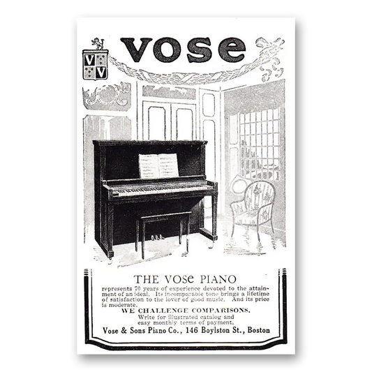 1924 Vose Piano Represents 70 Years of Experience Vintage Magazine Print Ad