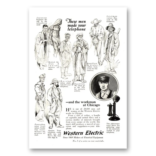 1924 Western Electric These Men Made Your Telephone Vintage Magazine Print Ad