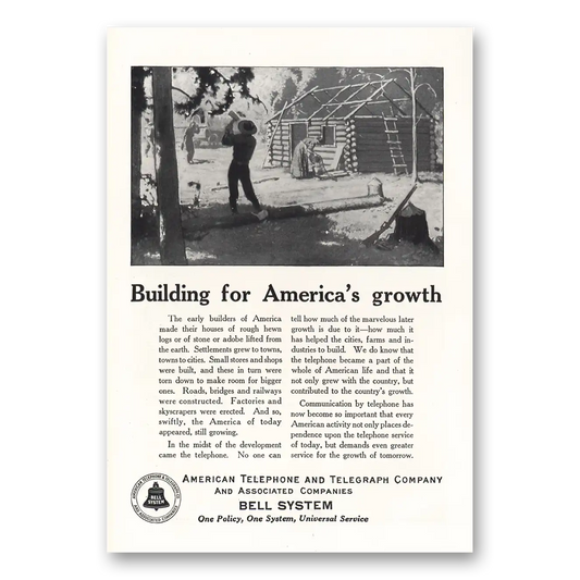 1925 American Telephone Building for Americas Growth Vintage Magazine Print Ad