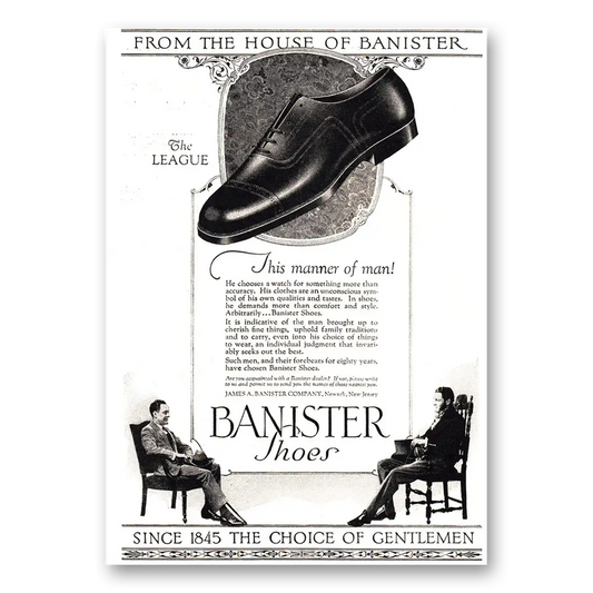 1925 Banister Shoes League This Manner of Man Vintage Magazine Print Ad