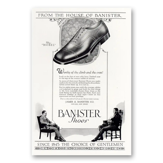 1925 Banister Shoes Worthy of the Climb Vintage Magazine Print Ad