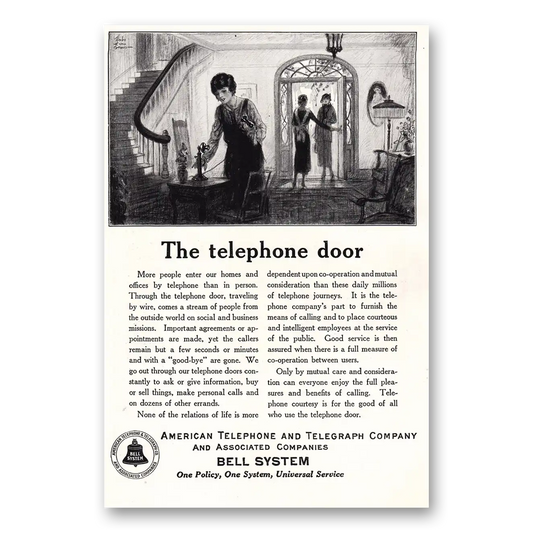 1925 American Telephone Telephone Door Vintage Magazine Print Ad