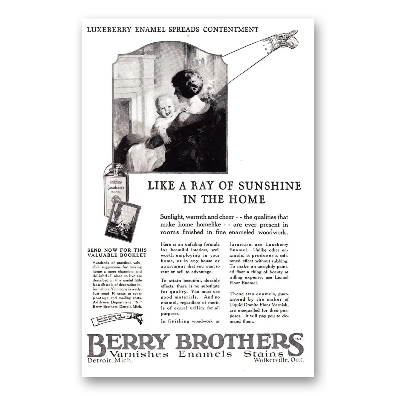 1925 Luxeberry Enamel Varnishes Like a Ray of Sunshine Vintage Magazine Print Ad