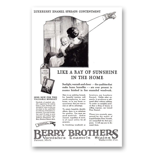 1925 Luxeberry Enamel Varnishes Like a Ray of Sunshine Vintage Magazine Print Ad