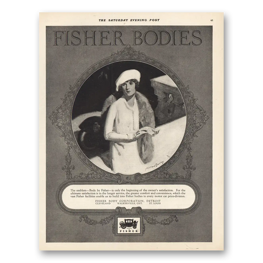 1925 Body by Fisher Beginning of Owners Satisfaction Vintage Magazine Print Ad