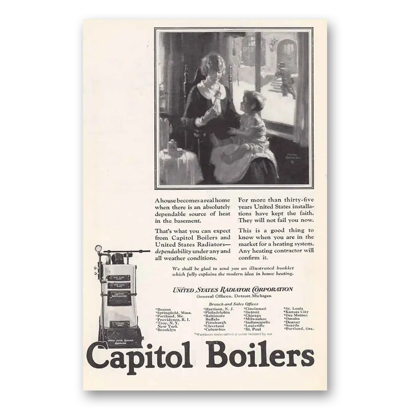 1925 Capitol Boilers House Becomes a Real Home Vintage Magazine Print Ad