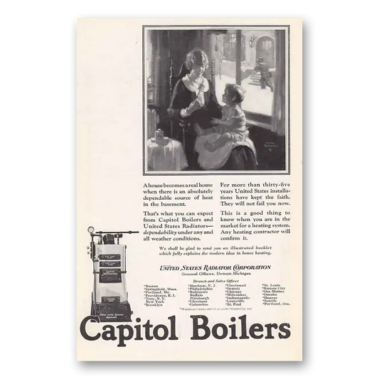 1925 Capitol Boilers House Becomes a Real Home Vintage Magazine Print Ad