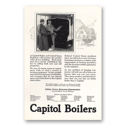 1925 Capitol Boilers Increase Market Value Vintage Magazine Print Ad