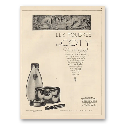 1925 Coty Cosmetics Les Poudres de Coty Vintage Magazine Print Ad