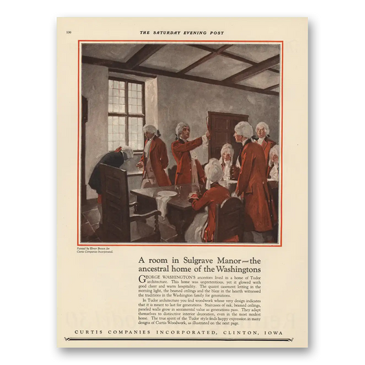 1925 Curtis Companies Room In Sulgrave Manor Vintage Magazine Print Ad