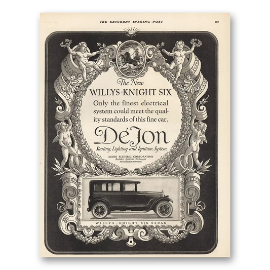 1925 DeJon Electric Corporation Willys Knight Six Starting Lighting and Ignition System Vintage Magazine Print Ad