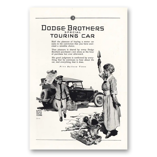 1925 Dodge Touring Car Touring Car Half the Pleasure of Buying Gardening Vintage Magazine Print Ad