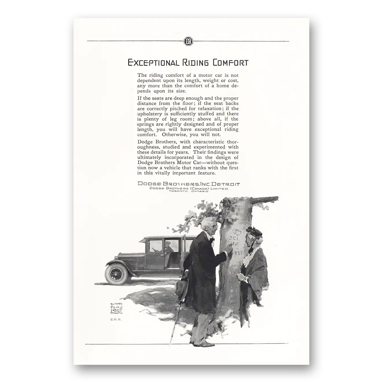 1925 Dodge Exceptional Riding Comfort Vintage Magazine Print Ad