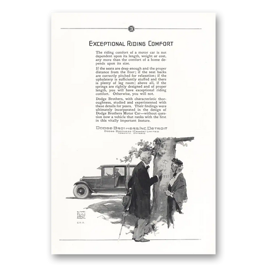 1925 Dodge Exceptional Riding Comfort Vintage Magazine Print Ad