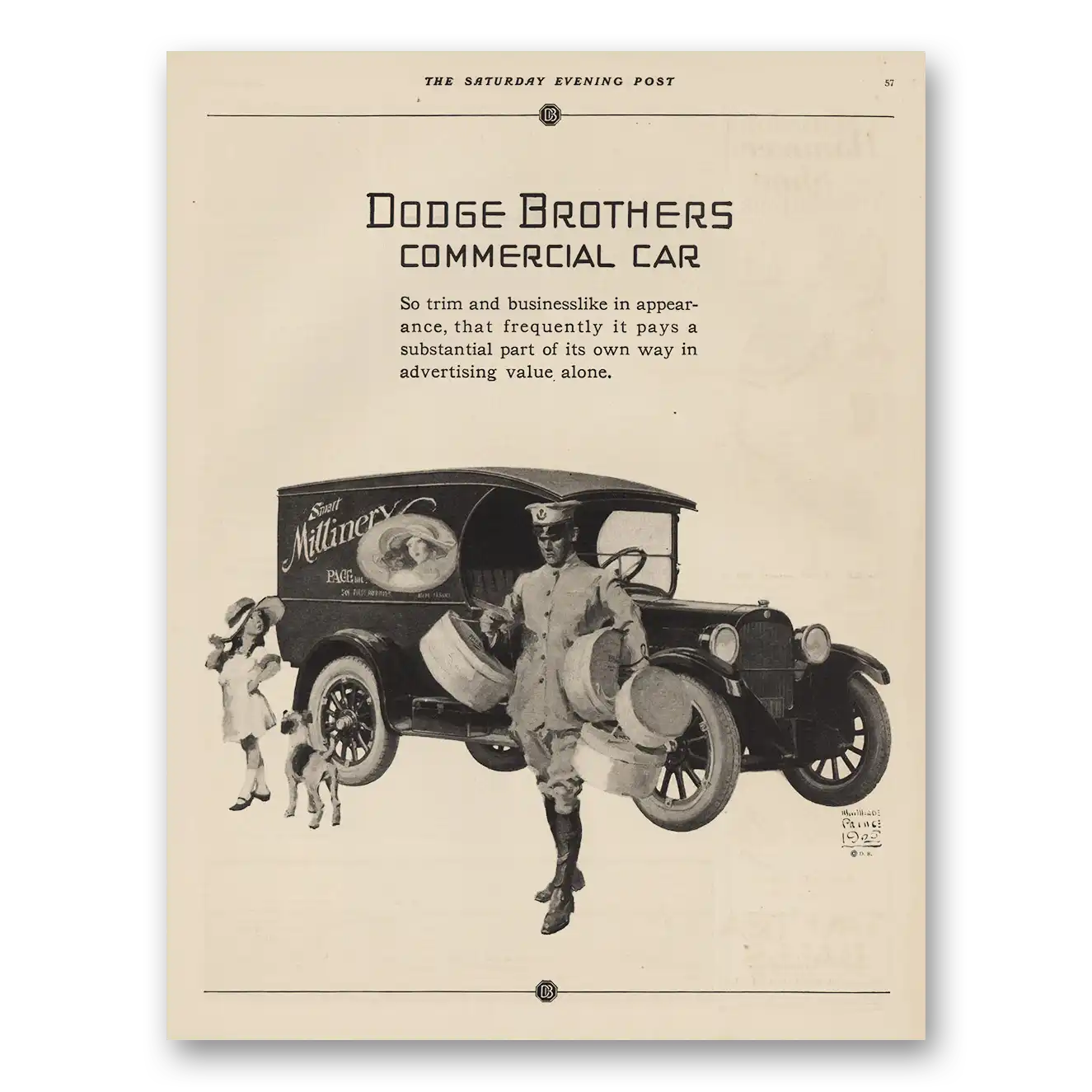 1925 Dodge Commercial Car So Trim and Businesslike Vintage Magazine Print Ad