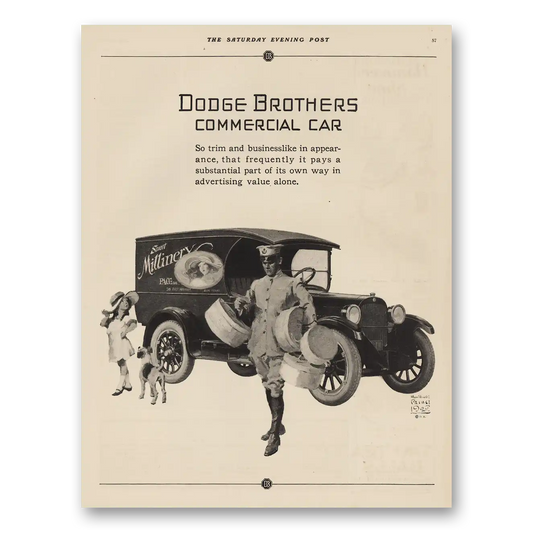 1925 Dodge Commercial Car So Trim and Businesslike Vintage Magazine Print Ad