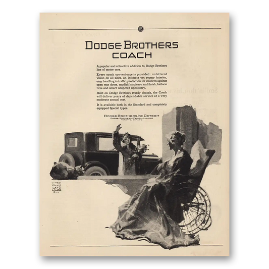 1925 Dodge Coach Popular and Attraction Addition Vintage Magazine Print Ad