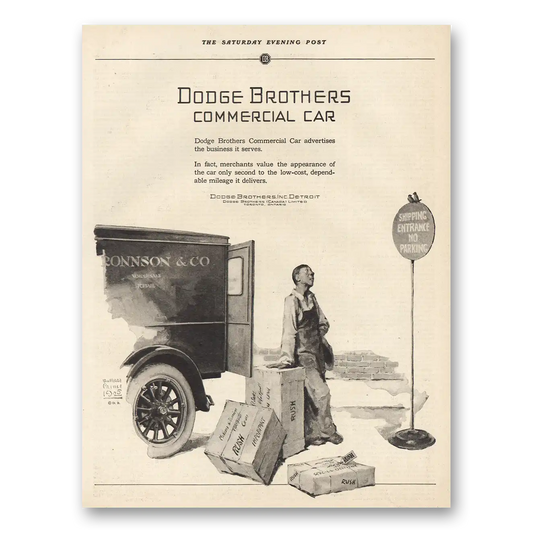 1925 Dodge Commercial Car Advertises Business It Serves Vintage Magazine Print Ad