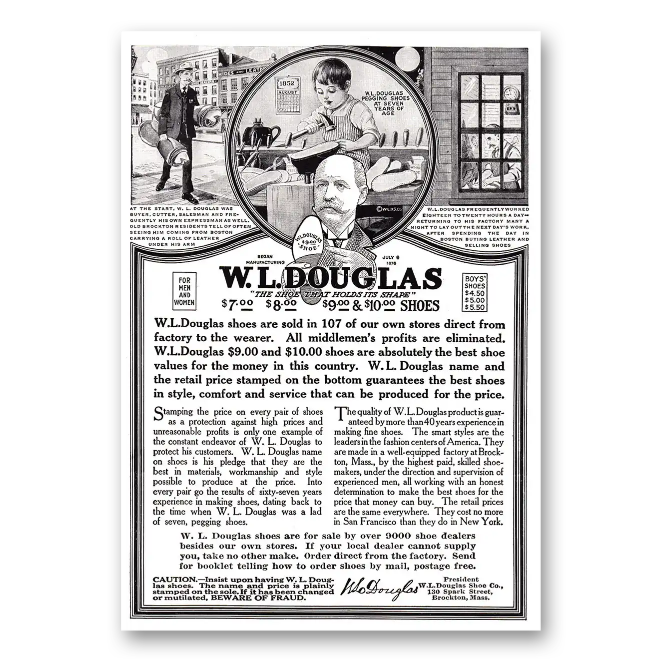 1920 Douglas Shoes Shoemaker Vintage Magazine Print Ad