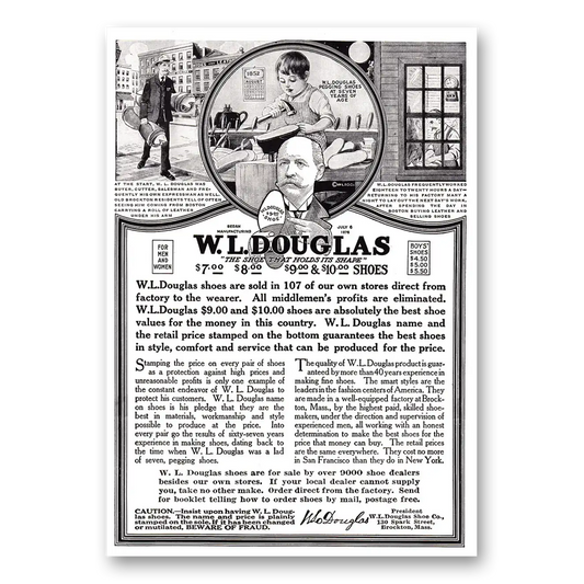 1920 Douglas Shoes Shoemaker Vintage Magazine Print Ad