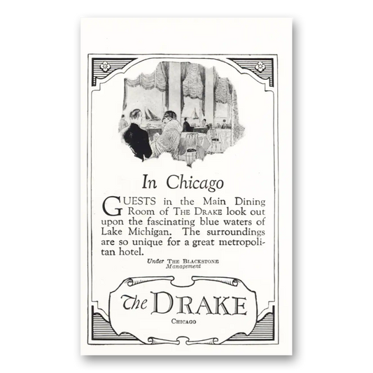 1925 Drake Hotel Chicago Guests In the Main Dining Room Vintage Magazine Print Ad