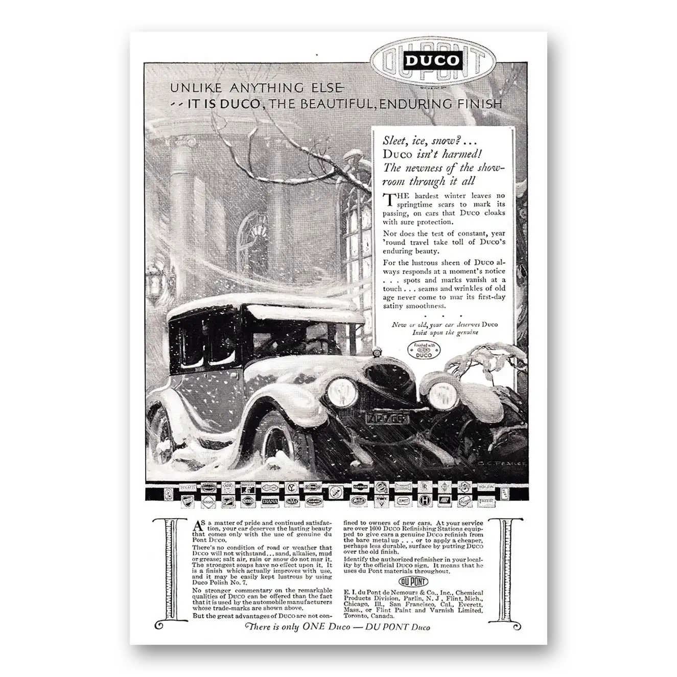 1925 DuPont Duco Unlike Anything Else Vintage Magazine Print Ad