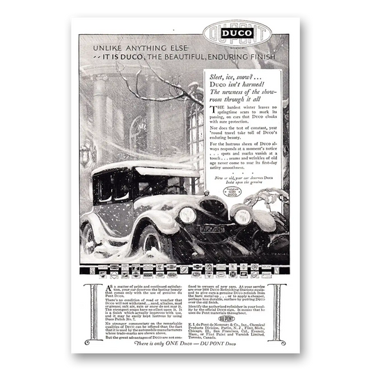 1925 DuPont Duco Unlike Anything Else Vintage Magazine Print Ad