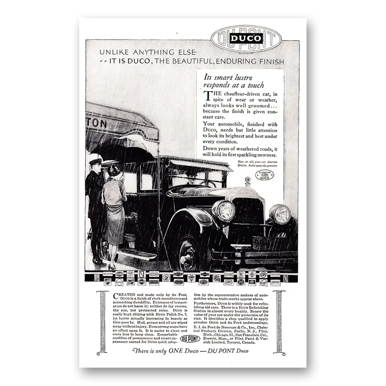 1925 DuPont Duco Duco Smart Lustre Responds At a Touch Vintage Magazine Print Ad