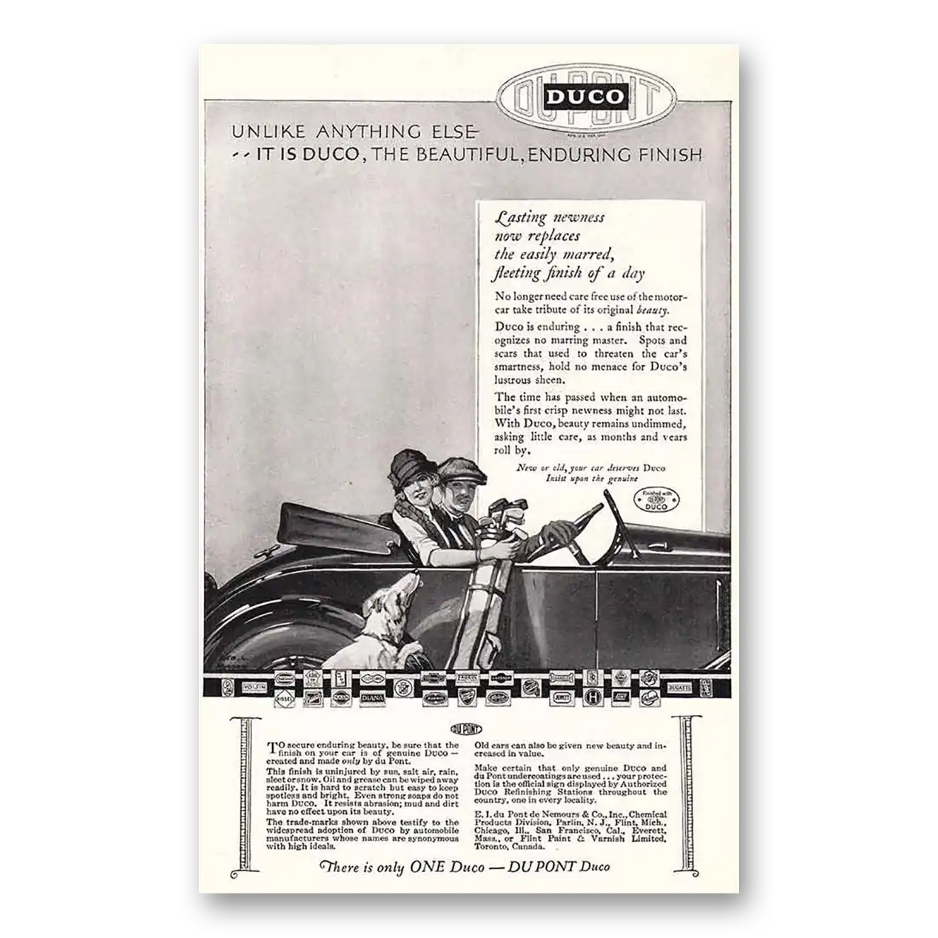 1925 DuPont Duco Unlike Anything Else Vintage Magazine Print Ad