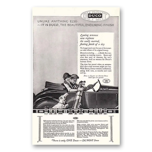 1925 DuPont Duco Unlike Anything Else Vintage Magazine Print Ad