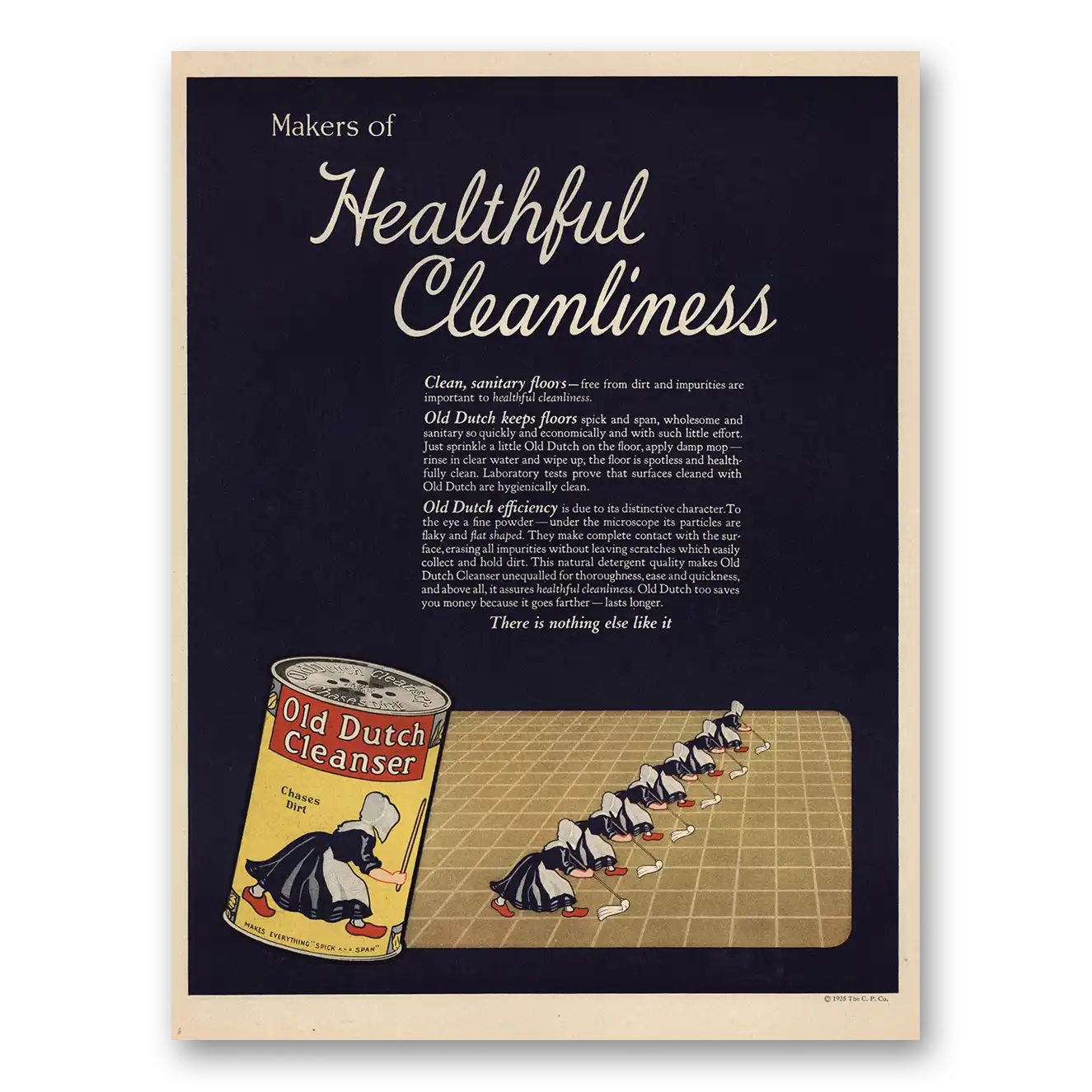 1925 Old Dutch Cleanser Healthful Cleanliness Vintage Magazine Print Ad