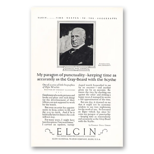 1925 Elgin Watch Charles Dana Gibson My Paragon Vintage Magazine Print Ad