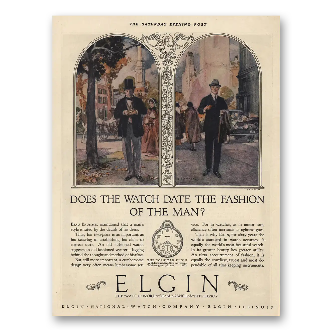 1925 Elgin Watch Does Watch Date Fashion of the Man Vintage Magazine Print Ad