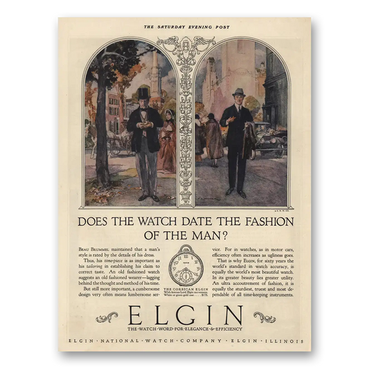 1925 Elgin Watch Does Watch Date Fashion of the Man Vintage Magazine Print Ad