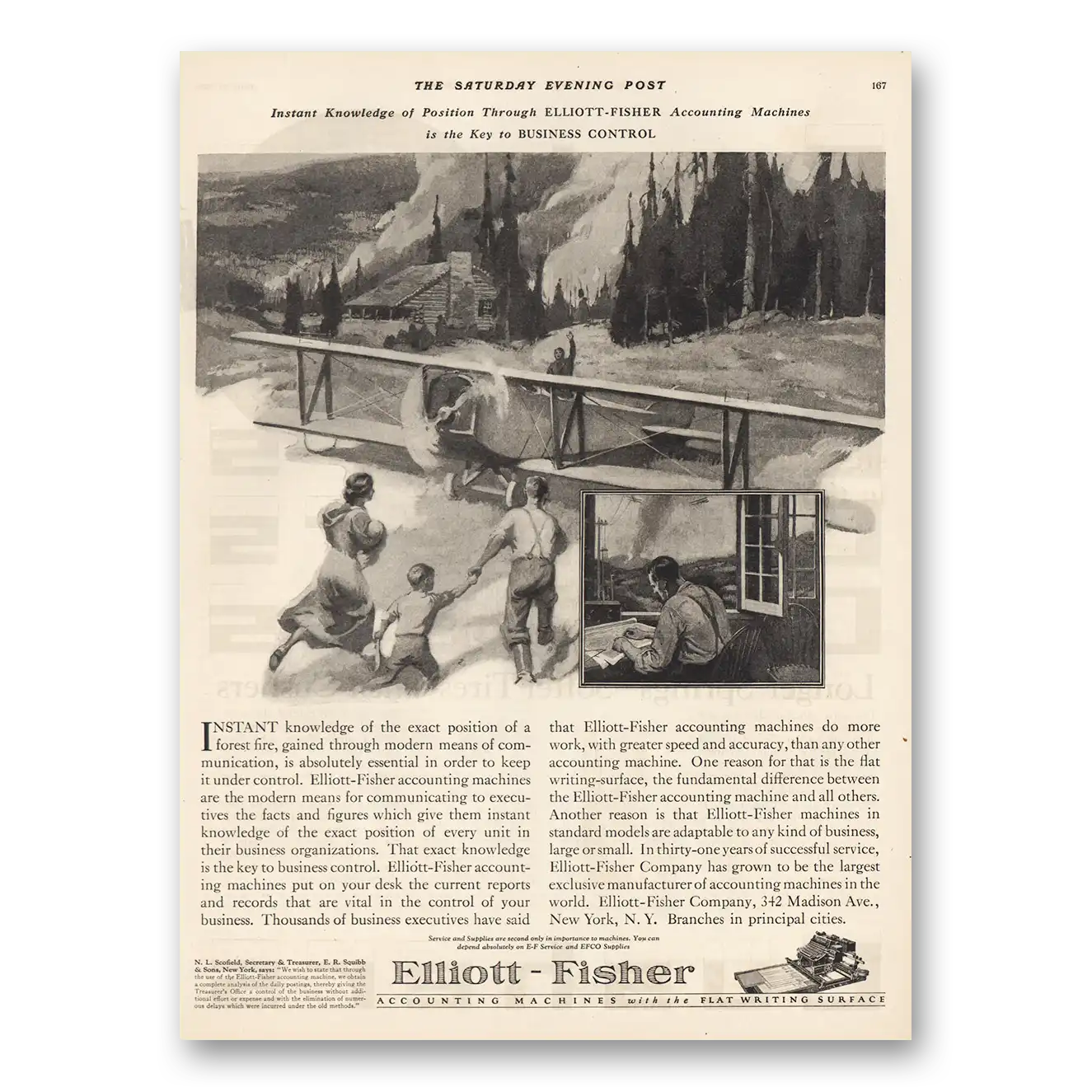 1925 Elliott Fisher Accounting Machine Instant Knowledge Vintage Magazine Print Ad